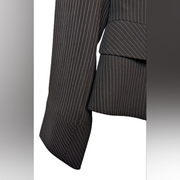 EUC Tahari Arthur S. Levine pinstripe double breasted jacket hits at hip 4P - Picture 2 of 9